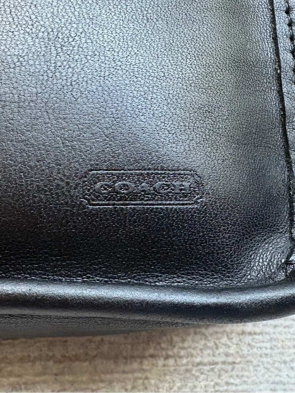 COACH Vintage Chunky Case Black Leather Cosmetic Makeup Travel Utility Case 7165 - Picture 9 of 10